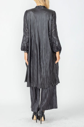 Black Puff Sleeve Kimono